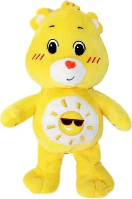 Produktbild von Glücksbärchi Kuscheltier Care Bears Plüsch Plüschfigur XXL 28 cm Teddybär Stofftier Glücksbärchen für Kinder (Sonnenschein Bärchi gelb)