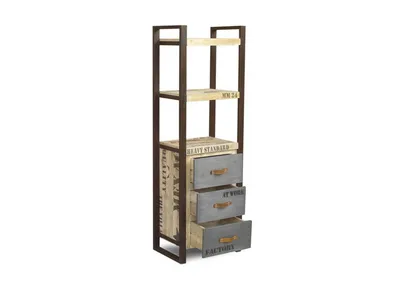 Produktbild von MASSIVMOEBEL24 Regal Mango 60x40x180 natur bedruckt FACTORY #105