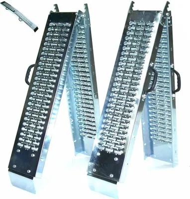 Produktbild von 1 Paar Stahl Auffahrrampe 180cm 400kg klappbar 06059 Laderampe Auffahrschiene
