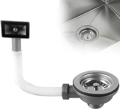Obrázok produktu pre Odtok do kuchyne RVS, priebežný, 110 mm, 1½", s prepadom, pre kuchyňu/kúpeľňu