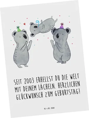 Produktbild von Mr. & Mrs. Panda Postkarte 2003 Geburtstag - Weiß - Geschenk, Alles gut zum, Grußkarte, Ansichtskarte, Geburtstagsgeschenk, Ansichtskarten, Geburtsjahr, Jahrgang