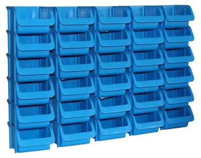 Produktbild von Stapelbox Aufbewahrungsbox Sortierbox - 115 x 102 x 74 mm - Blau - Größe 1 (30 Stück) - Für Lebensmittel - Stapelbar