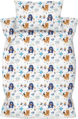 Produktbild von Amilian Kinderbettwäsche 2-teilig – 100×135 & 40×60 cm – 100 % Baumwolle, Hotelverschluss – für Babybett, Kleinkinderbett & Gitterbett