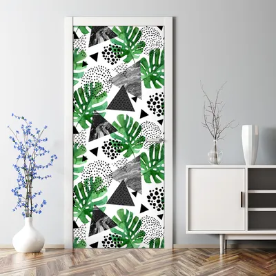 Produktbild von Dekorative Türposter selbstklebend Klebefolie Wandaufkleber Türaufkleber Abstrakt Tropisch 85 x 200 cm