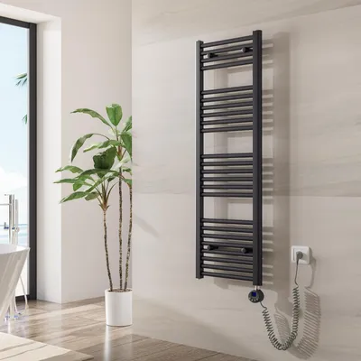 Image de Radiateur Heilmetz Radiateur électrique de salle de bain Sèche-serviettes 120 x 40 cm Anthracite Chauffe-serviettes