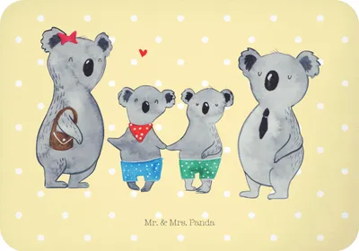 Produktbild von Mr. & Mrs. Panda Pinnwandmagnet Koala Familie zwei - Gelb Pastell - Geschenk, haftmagnet, Zusammen, Koalabär, zettelhalter, Kühlschrankmagnet, magnet, whiteboardmagnet