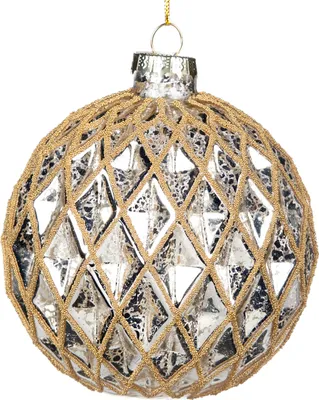 Produktbild von Goodwill Weihnachtskugel Diamond Champagne D 10 cm Vorteilsangebot von 2 Stück