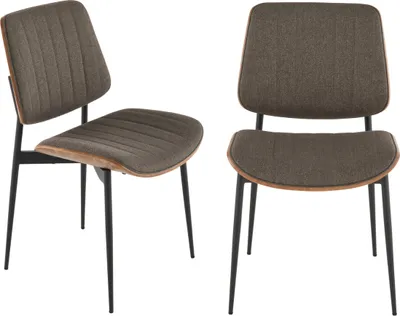 Produktbild von SIGNATURE - Set mit 2 Stühlen aus taupefarbenem Steppstoff H82,5 cm - GISELLE