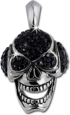 Image de Amello Pendentif Femme Homme Zirconia Acier inoxydable argent noir D2ESHS50S