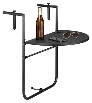 Productafbeelding van Balkontafel - Inklapbaar - 3 hoogtes - 60 x 40 cm - Zwart