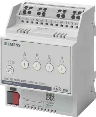 Image de Entrée binaire Siemens, 4, CA/CC, 10...230 V, 1 pièce.