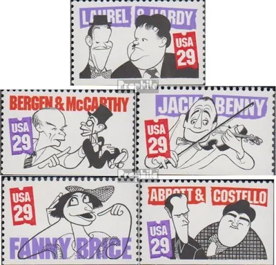 Produktbild von Briefmarken USA 1991 Mi 2163Du-2167Eru (kompl.Ausg.) postfrisch Komikerkarikaturen