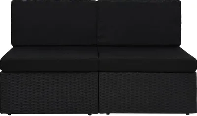Immagine prodotto di Divano Modulare a 2 Posti in Polyrattan Nero