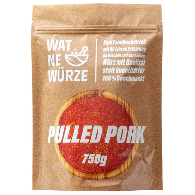 Produktbild von WAT NE WÜRZE Pulled Pork Rub 750 g | BBQ Rub Gewürz für Pulled Pork | Grill Gewürzmischung für Fleisch zum Grillen, Barbecue oder für den Smoker