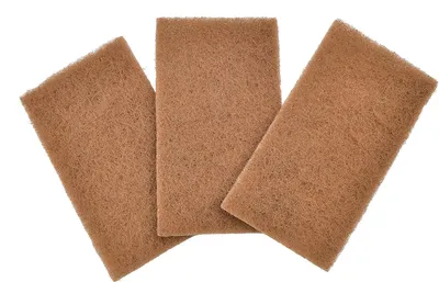 Scheuerschwamm-Set, 3 Stück, Walnussschale, 14x8x0,64 cm