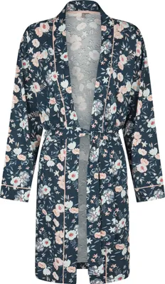 Produktbild von By Louise Damen Morgenmantel lang mit Gürtel Blumen Print