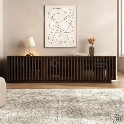 Produktbild von Lowboard OLE 175 cm, Massivholz, TV bis 70 Zoll - Nussbaum Finish