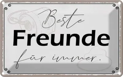 Produktbild von vianmo Blechschild 20x30 cm beste Freunde für immer Familie