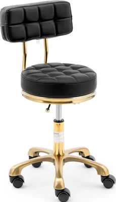 Produktbild von Expondo physa Rollhocker mit Rückenlehne - 47 - 61 cm - 150 kg - schwarz