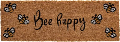 Produktbild von Fußmatte - 75 x 26 cm - Braun - Schwarz - Weiß - Bee Happy