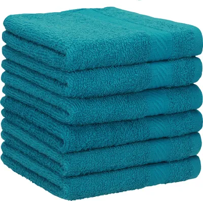 Produktbild von Betz 6 Stück Handtücher 50x100 cm PALERMO 100% Baumwolle  Farbe: petrol