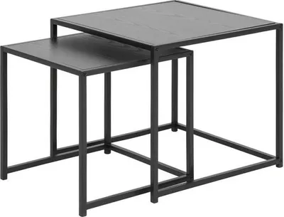 Produktbild von ACTONA Couchtisch-Set SEAFORD schwarz – MDF, Metall