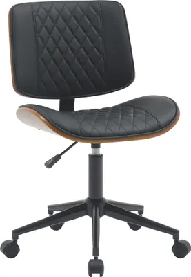 Produktbild von CLP Bürostuhl Plover Kunstleder Bugholz höhenverstellbar drehbar walnuss/schwarz