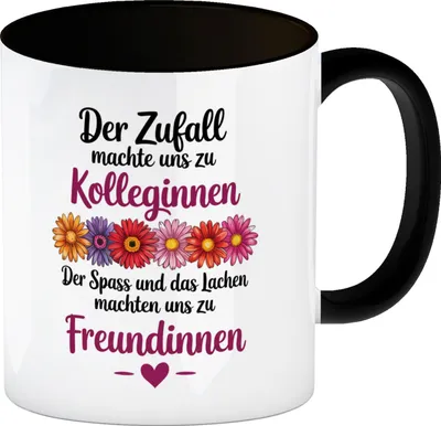 Produktbild von Beste Kollegin Kaffeebecher in schwarz mit Spruch nicht nur Kolleginnen sondern