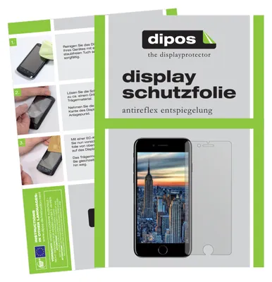 A collage of images showing instructions for applying a screen protector and marketing material for the product.