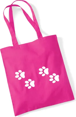 Produktbild von Huuraa Jutebeutel Fußtapsen Tapsen 10 Liter Fuchsia Baumwolle Tasche Geschenkidee