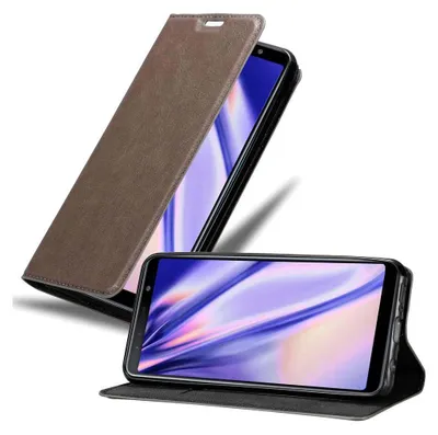 Immagine prodotto di Cadorabo custodia per Samsung Galaxy A7 2018 custodia protettiva in marrone custodia per cellulare cover chiusura magnetica
