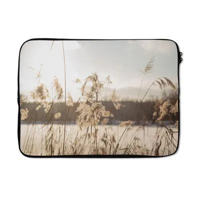 Produktbild von MuchoWow® Laptop Hülle 14 ZollWasser - Pampasgras - Pflanzen Laptoptasche - Laptoptasche - Stoßsicher - Schutzhaube
