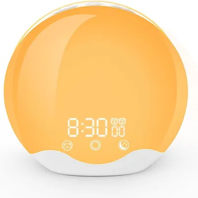Produktbild von Tageslicht Wecker Licht,Lichttherapielampe,12 Farbe Licht 20 Helligkeit Nachtlampe,Dualer Alarmmodus,Schlummerfunktion,Sonnenuntergangs-Simulation