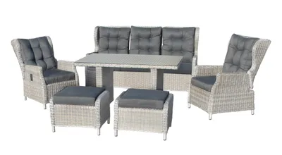 Produktbild von »Bilbao« Dininglounge, Polyrattan, grau, für 7 Personen