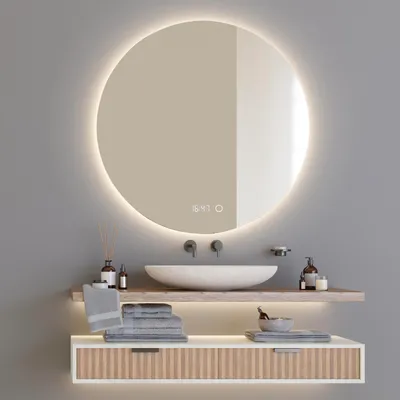 bathroom mirror with lighting and anti-fog function 100 cm