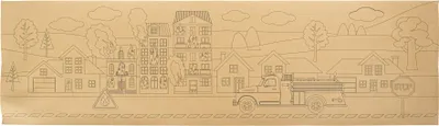Obrázek produktu pro Stolní běhoun hasiči k vybarvení 140 x 40 cm – jednotná velikost