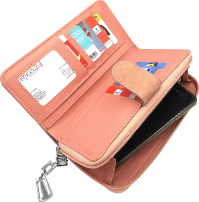Produktbild von Glamexx24 Geldbörse Elegant Damen Portemonnaie Frau Kunst Leder Geldbörse Geldbeutel Reißverschluss Handytasche 25225-Farbe: Pink