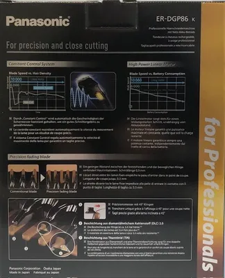 Obrázok produktu pre Panasonic ER-DGP86, Čierna, 0,3 mm, Nerezová oceľ, Batérie, 50 min, Zabudovaná batéria