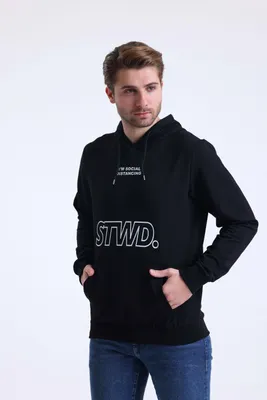 Produktbild von Sweatshirt Hoodie Royyen 4680 Print Herren – SCHWARZ / S