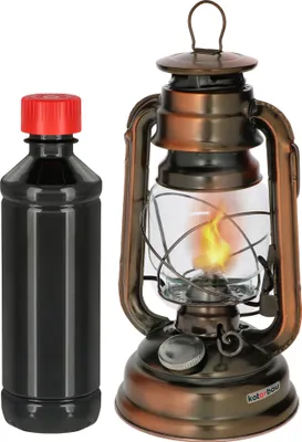 Image de KOTARBAU Lampe à huile Avec porte-mèche Lampe à pétrole Remplissable Set avec mèche & pétrole Lanterne tempête Lampe de table Lanterne de jardin Bronze Debout Suspendue