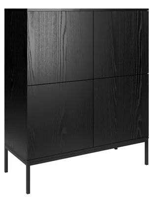 Zdjęcie produktu dla Komoda wysoka KRON 4D 100cm czarny dąb