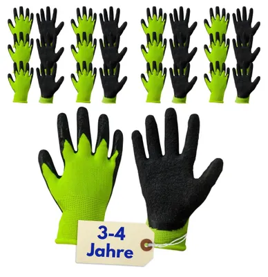 Produktbild von 12 x Arbeitshandschuhe Kinder Latex Gartenhandschuhe Kinder Gr.2 Schutzhandschuhe 3-4 Jahre Kinderhandschuhe Garten Kindergartenhandschuhe Sicherheitshandschuhe