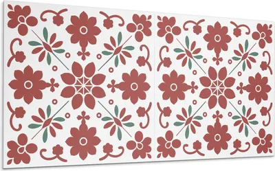 Produktbild von Blumenmuster Mit Blättern – Selbstklebende Fliesen – Wandverkleidung – Wandpaneel – PVC Fliesen – Vinylflisen – PCV Flisen – Selbstklebend – Wanddeko – 10 Stück 100 x 50 cm