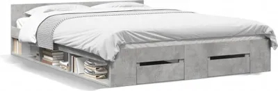 Produktbild von Möbel Bettgestell mit Schubladen Betongrau 160x200 cm Holzwerkstoff - Klassische Betten 3280737