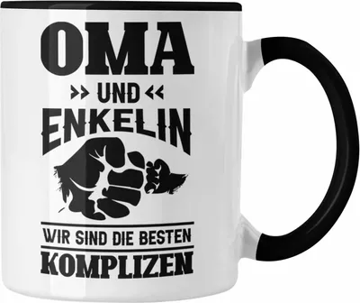 Produktbild von Trendation - Oma und Enkelin Tasse Geschenk Lustiger Spruch Muttertag Oma Geschenkidee Süß (Schwarz)