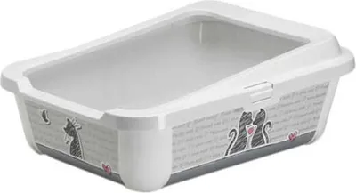 Image de Moderna Trendy Cat Litter Box Open + Rim Cats In Love
