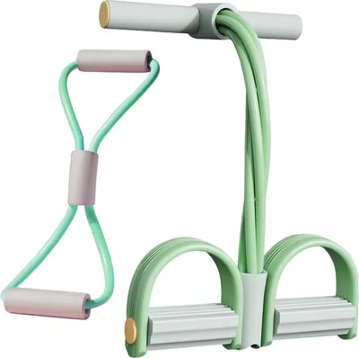 Produktbild von Figur 8 Widerstandsband 6-Rohr-Pedalzieher mit Griff Multifunktions-elastisches Yoga-Sit-up-Zugseil Männer Frauen Pedalspanner Trainingsgerät Trainingsgerät