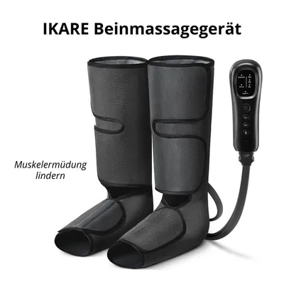 Produktbild von IKARE Bein- & Fußmassagegerät mit Luftkompression – 6 Modi, 3 Intensitäten, Wärmefunktion – Massagegerät zur Durchblutungsförderung