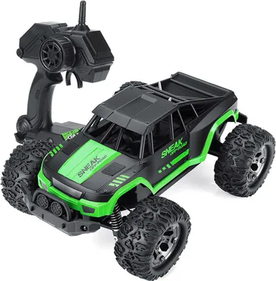 Zdjęcie produktu dla 1: 12 Zdalnie sterowany model samochodu Prędkość Ciężarówka pickup Doładowywalny Drift Off- road Toy Green