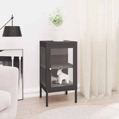 Obrázek produktu pro The Living Store Příborník antracit 38x35x70 cm ocel a sklo